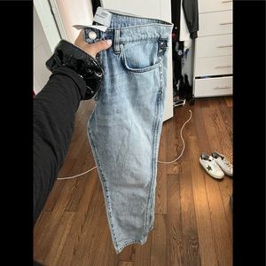 Current Elliott blue denim with silver detailing